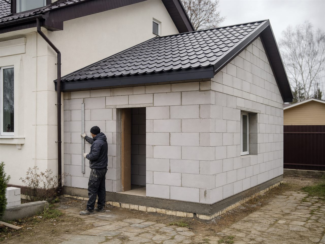 Пристройки из блоков - фото с объекта 01