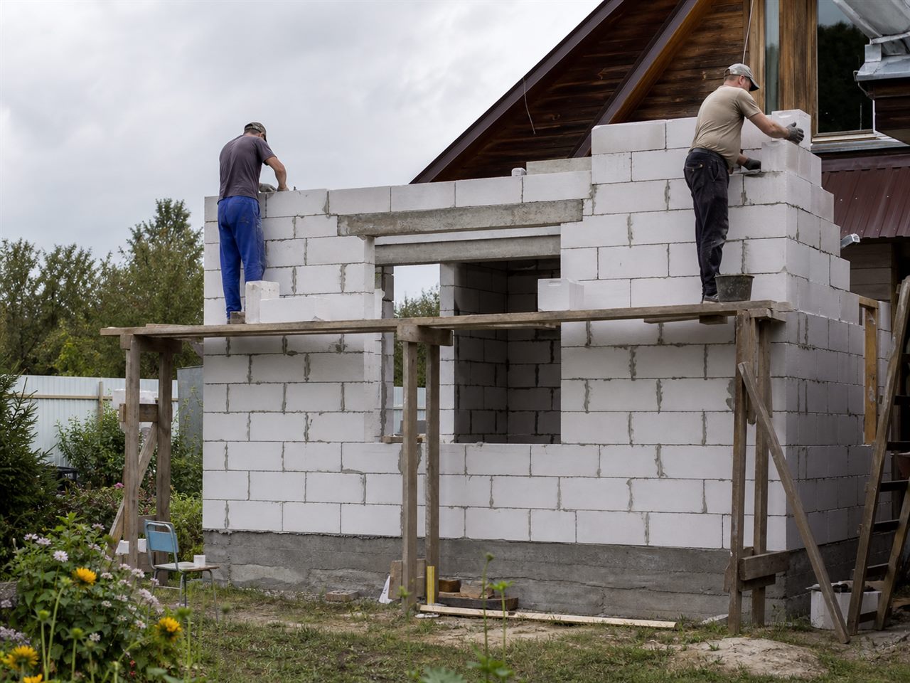 Пристройки из блоков - фото с объекта 02