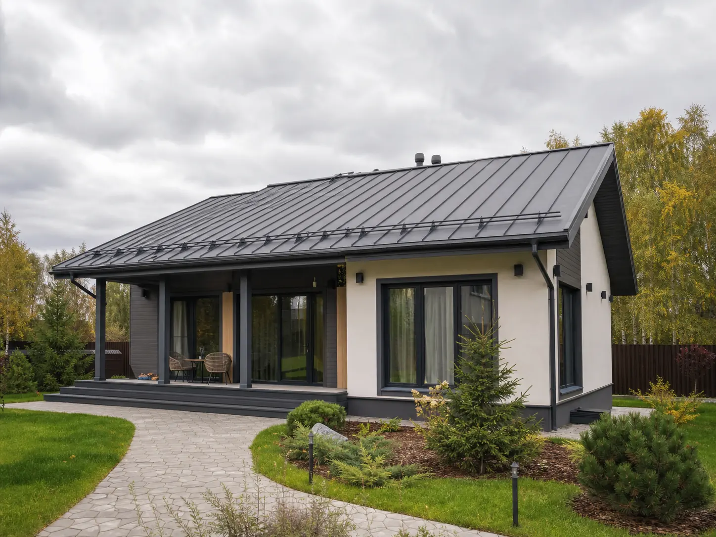 Finished metal roof